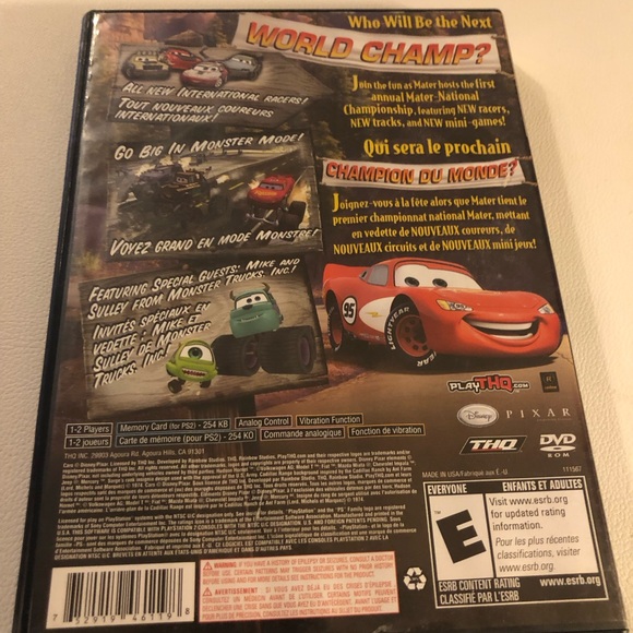 Cars Mater National Championship Playstation 2 PS2 w/Manual Tested - Picture 2 of 5